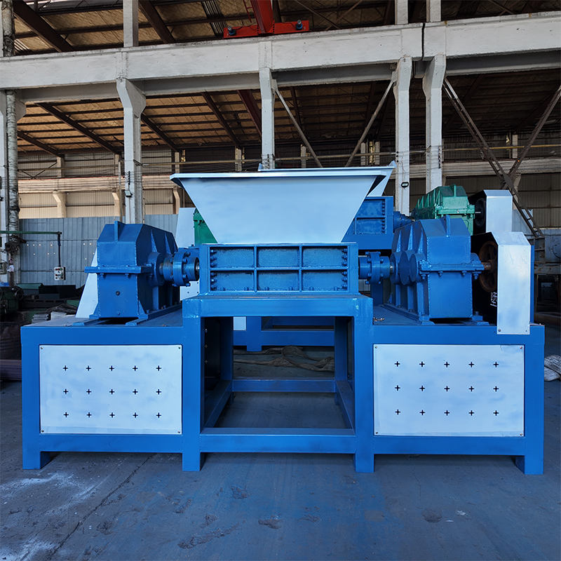 High-efficiency Dual-shaft Shredder for Recycling Kitchen Waste Paper, Cardboard, Wood, Metal, and Hard Disk Shredders.