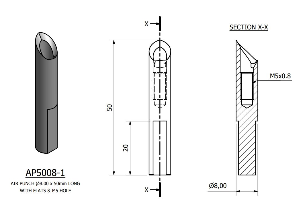 Industrial Punch Knives, Tools, & Die Blades Thermoforming Punch Blades Air Punches/Punching Plugs